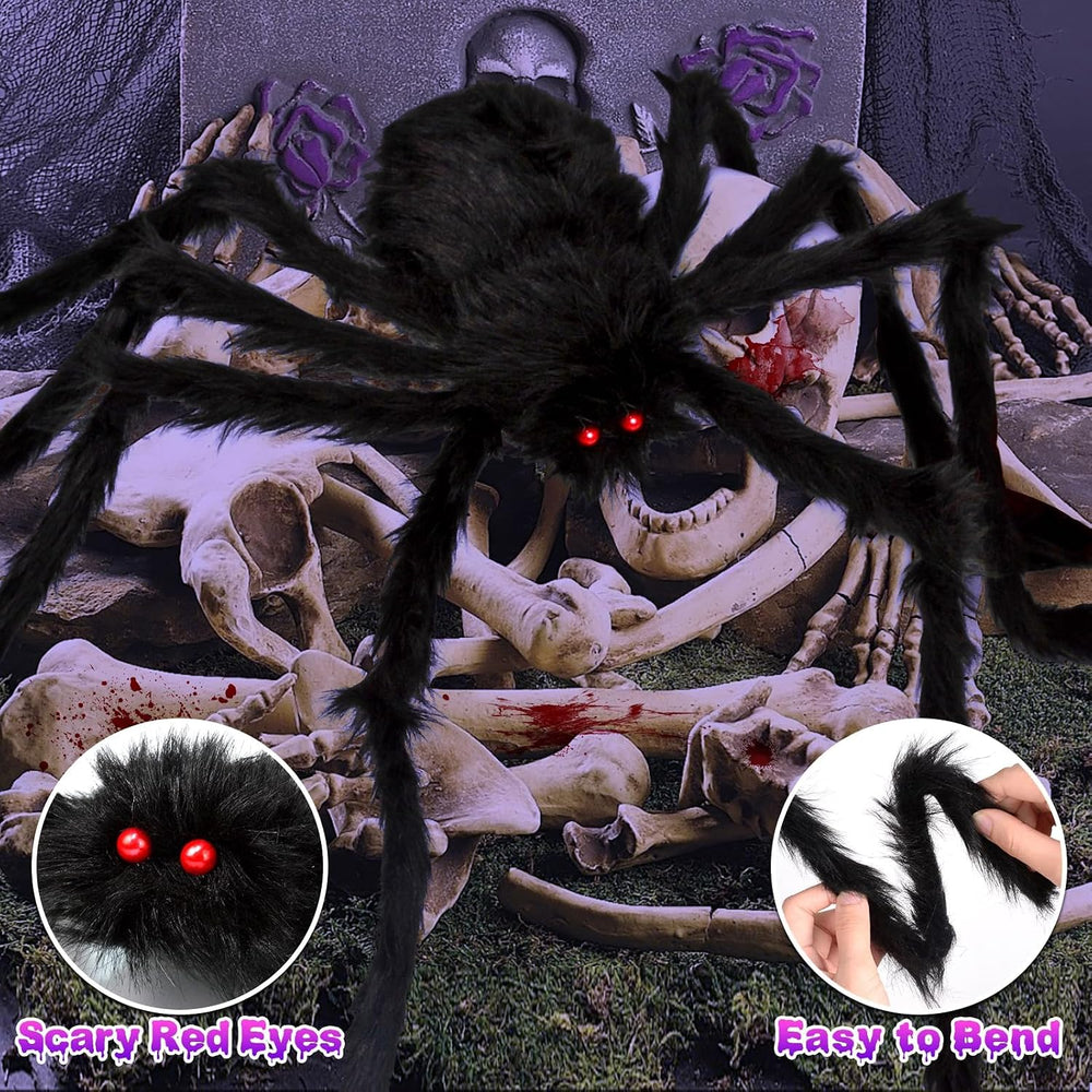 OCATO 200" Halloween Decorations Spider Web Lights Outdoor +59" Fak...
