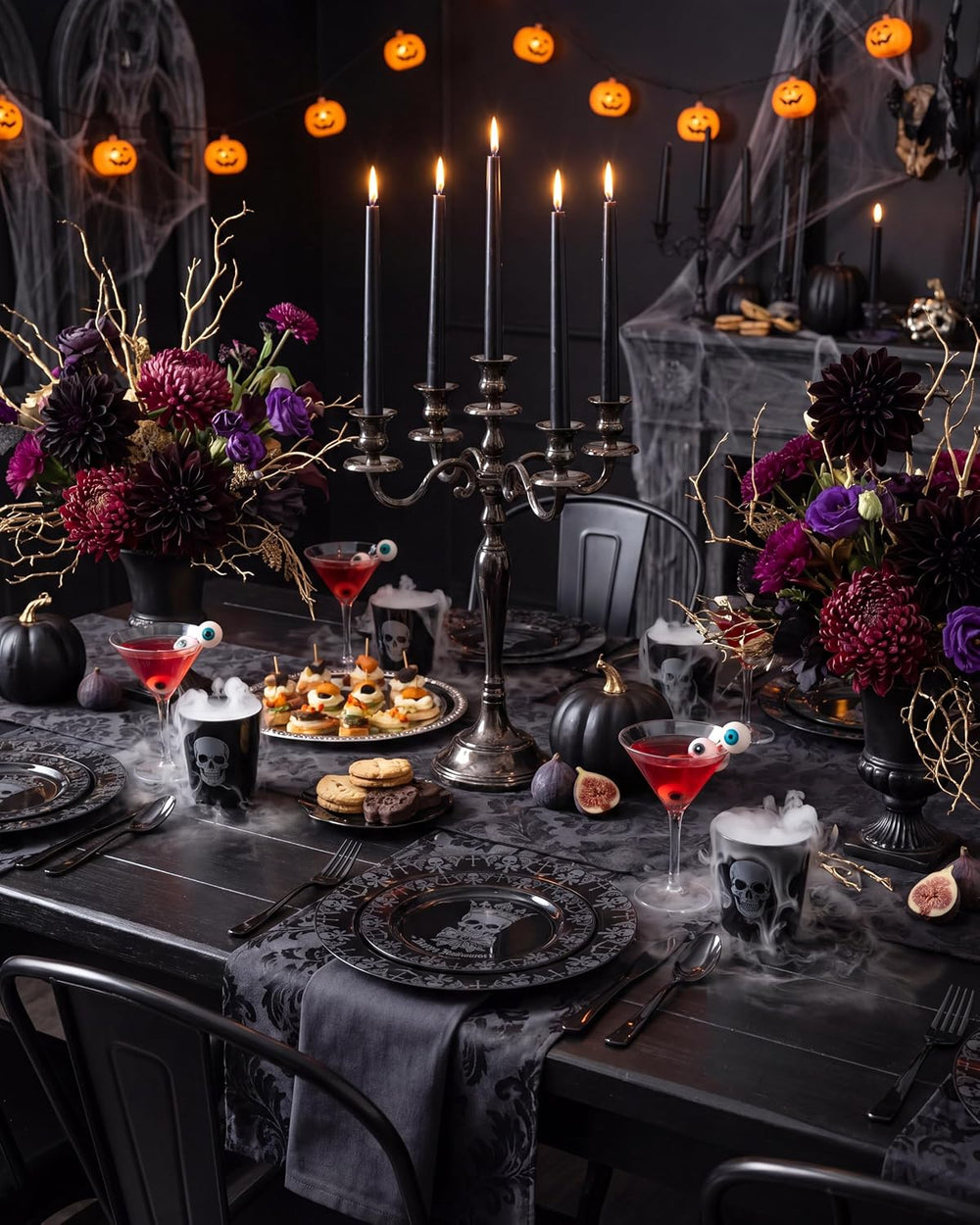 Hioasis Halloween Plastic Plates, 40-Pack, BPA-Free Heavy-Duty