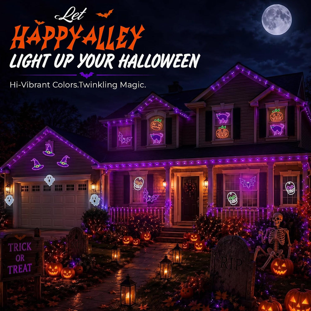 3 Pack 10" Halloween Classics Twinkling LED Ghosts, Hi-Vibrant Aluminum ...