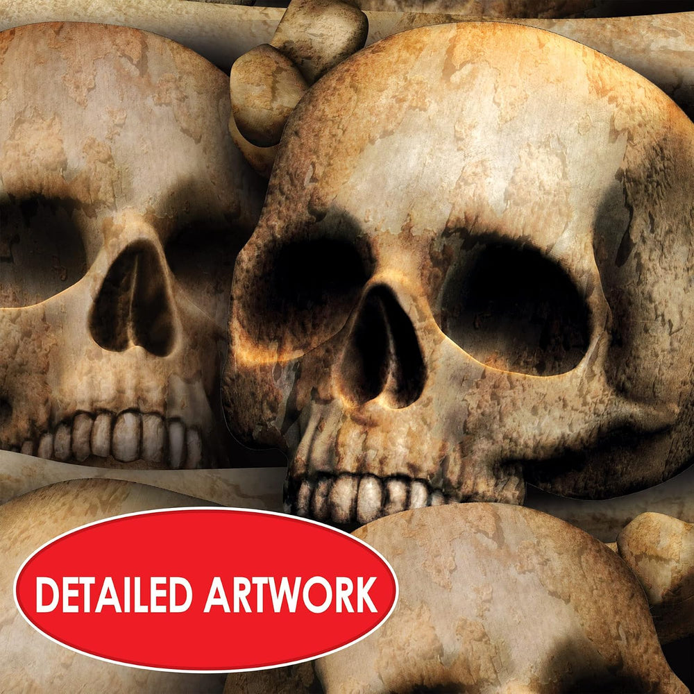 Beistle Catacombs Backdrop Wall Decorations – 2 Realistic Skull and Bone Prin...