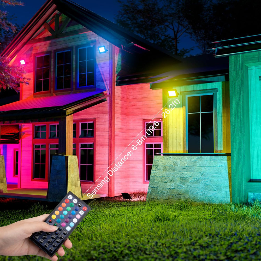 Olafus 30W RGB LED Flood Light Outdoor, Halloween Flood Lights with Remote