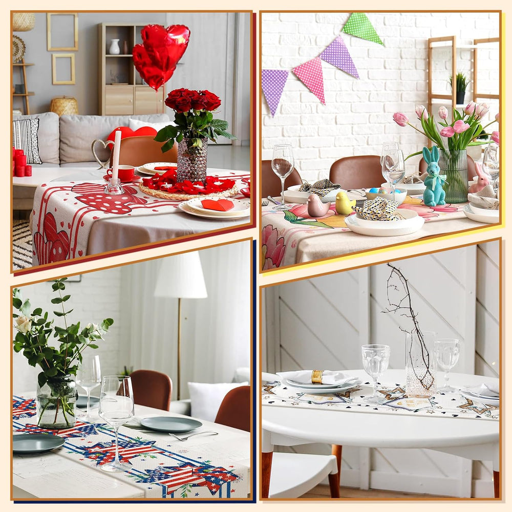 Honeydak 12 Pcs Holiday Table Runner Seasonal Farmhouse Table Decor 13 x 72 I...
