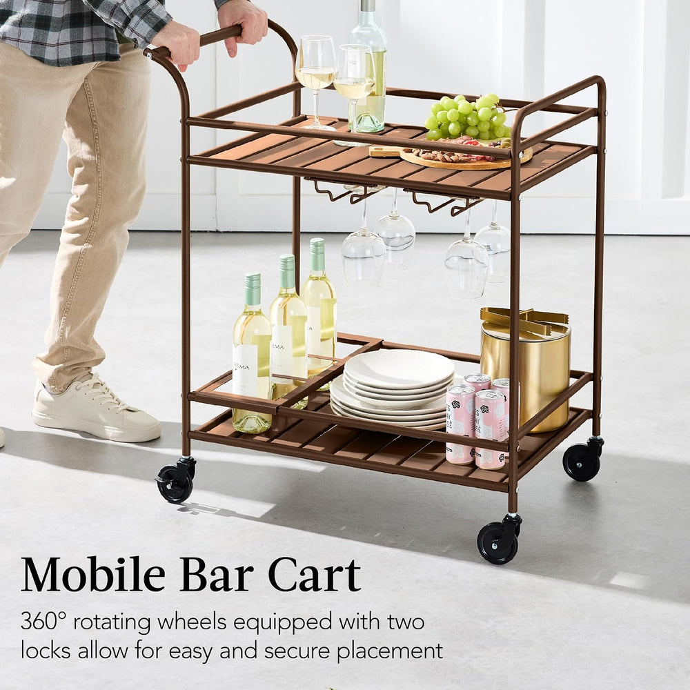 Best Choice Products Rolling Bar Cart, Mobile Home Bar Serving Cart, Serving ...