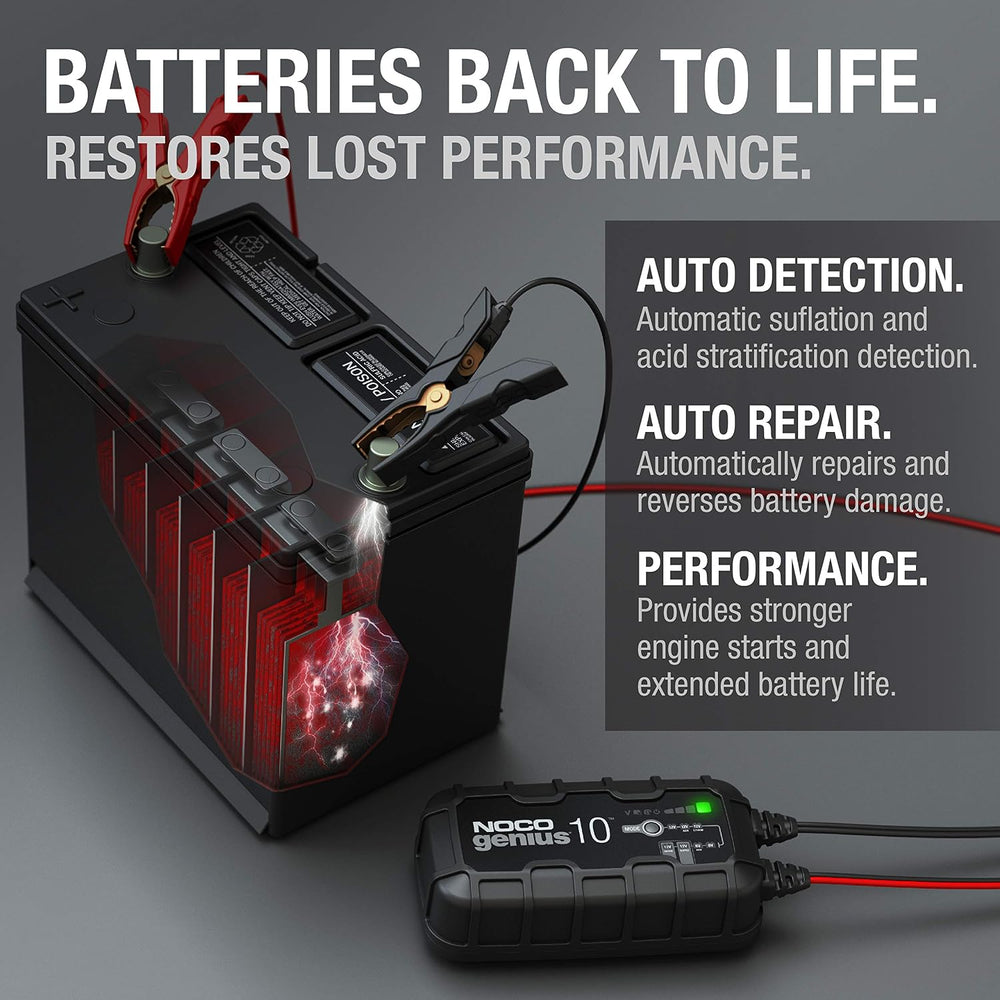 NOCO GENIUS10 10A 6/12V Smart Battery Charger, Trickle Charger & Maintainer