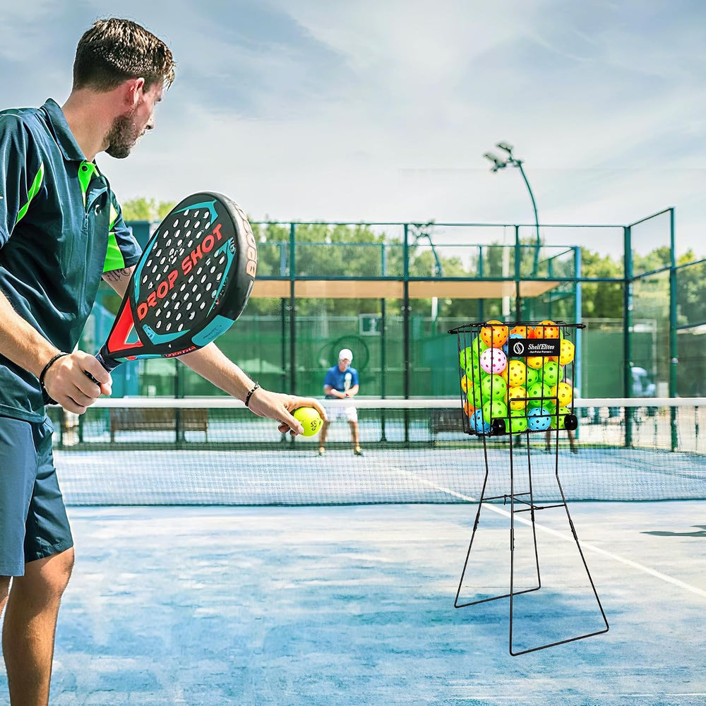 Tennis Ball Hopper, Portable Tennis Ball Holder with Handle for Court, Practi...