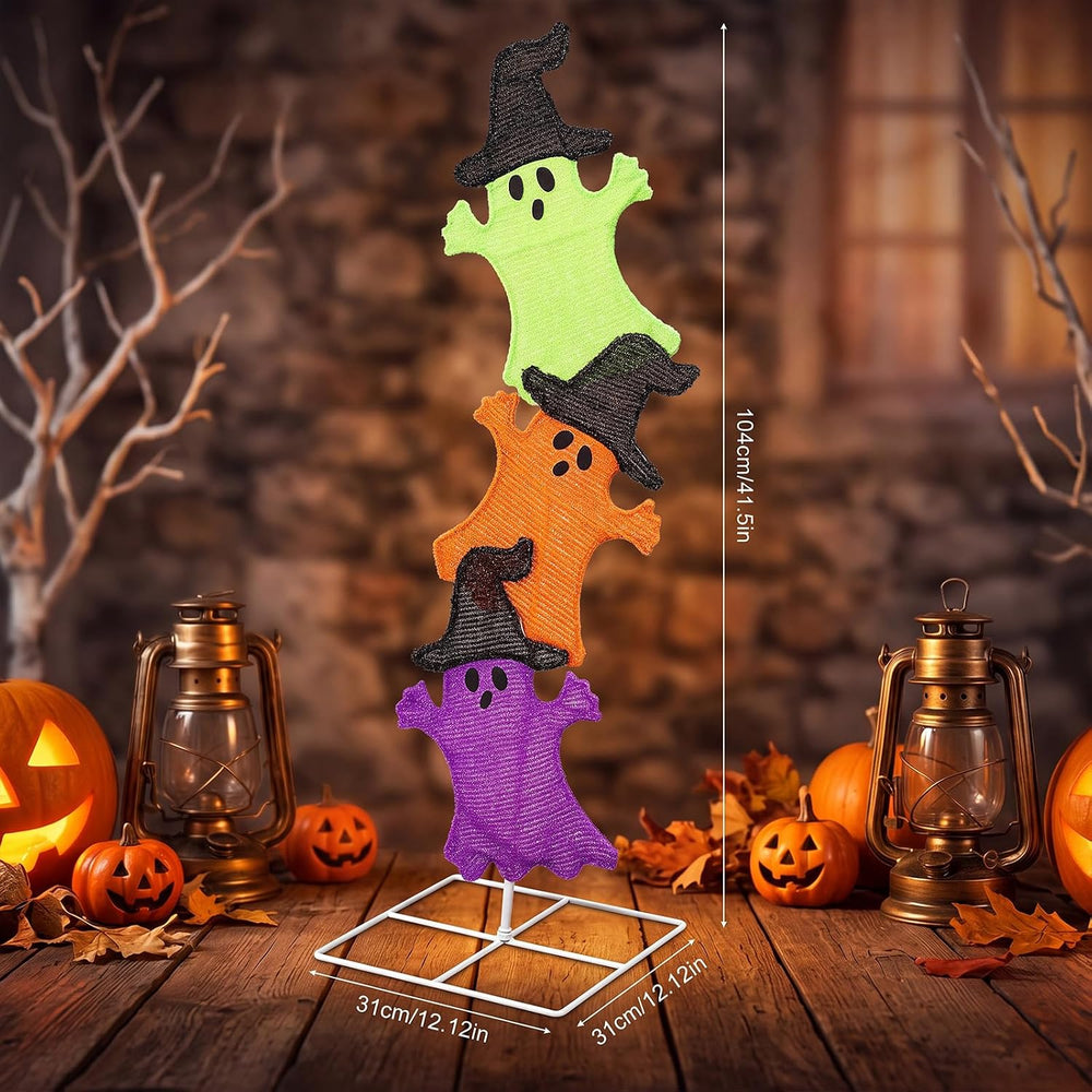 Halloween Ghost Lights 42 Inch H Pre-lit Lighted Ghost Witch Hats Decor
