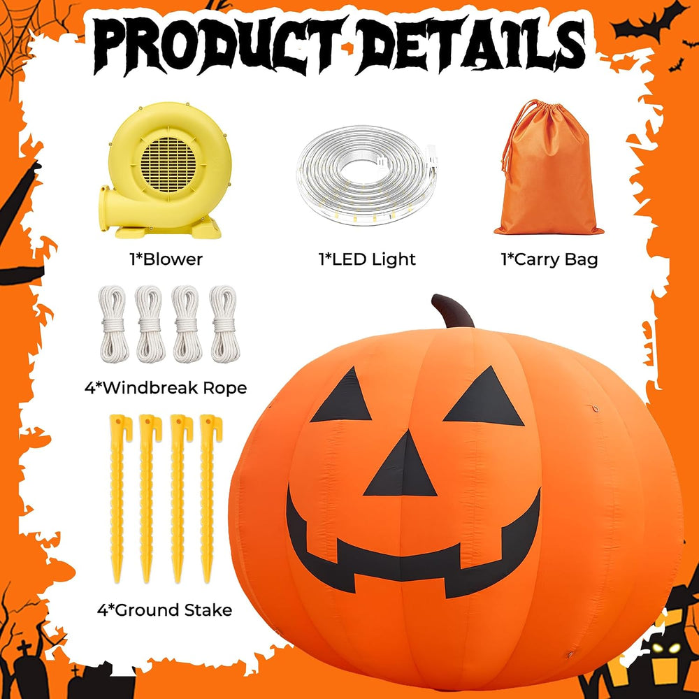 Giant 10Ft Halloween Inflatables Pumpkin Decorations, Blow Up Yard Decoration...