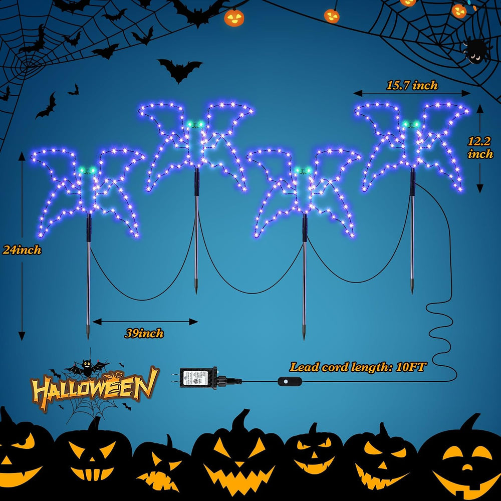 Enhon Halloween Lights Outdoor Decoration, 4 Pack Halloween Walkway Lights, 4...