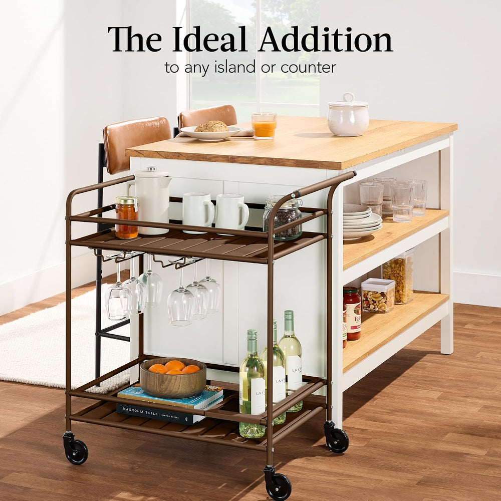 Best Choice Products Rolling Bar Cart, Mobile Home Bar Serving Cart, Serving ...
