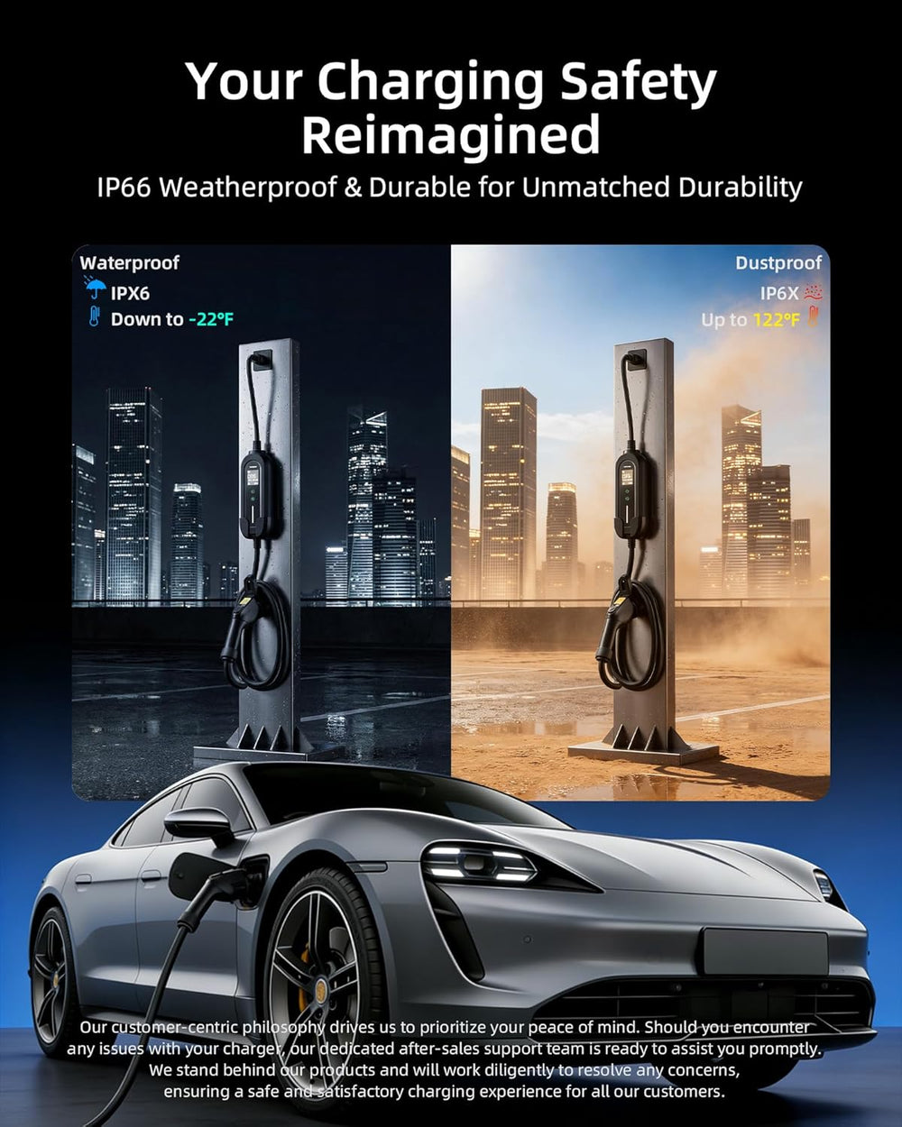 16A Portable Level 1&2 EV Charger-ETL Certified,110V-240V Car Charger