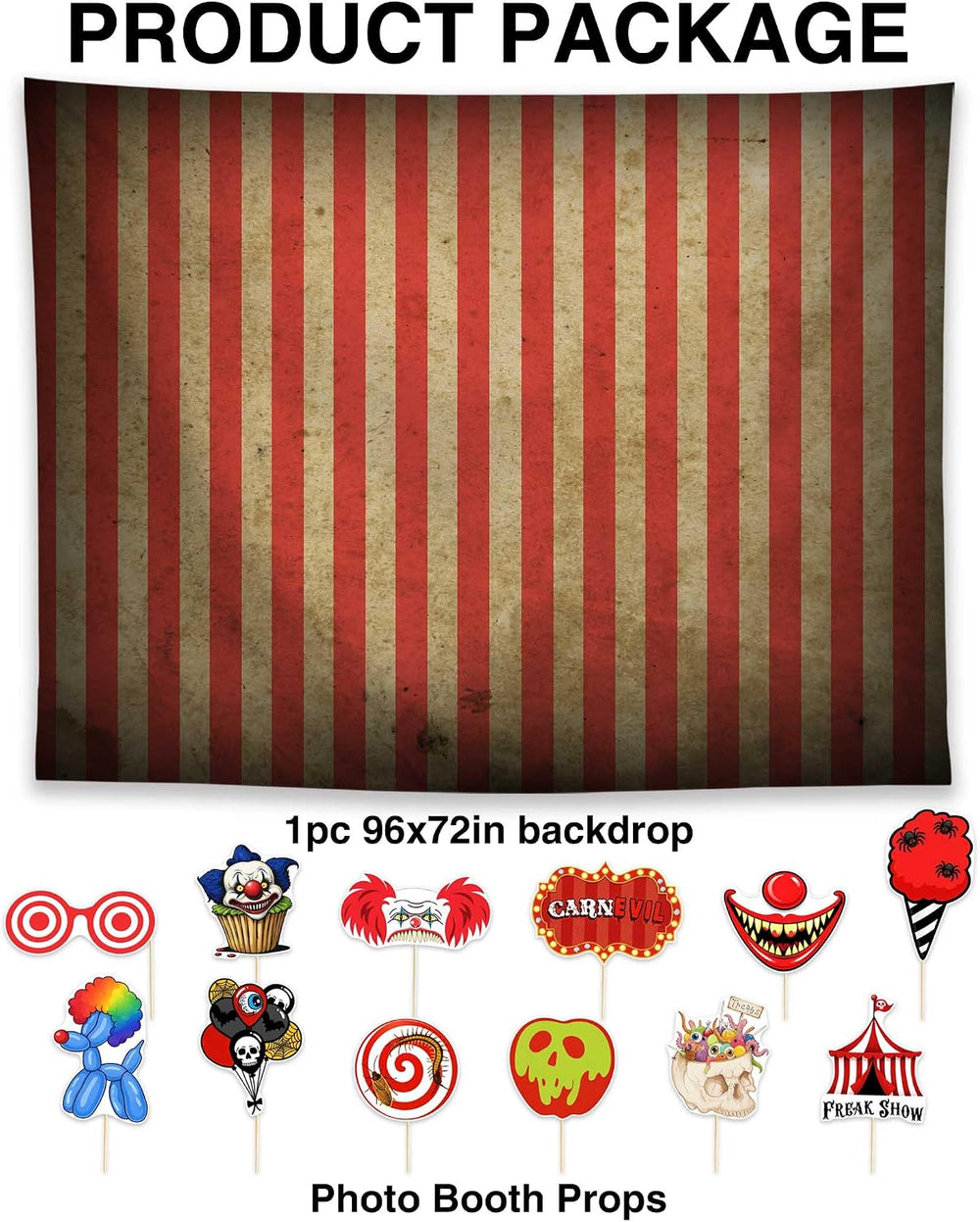 Allenjoy 96" x 72" Halloween Carnival Photography Backdrop with Pho...