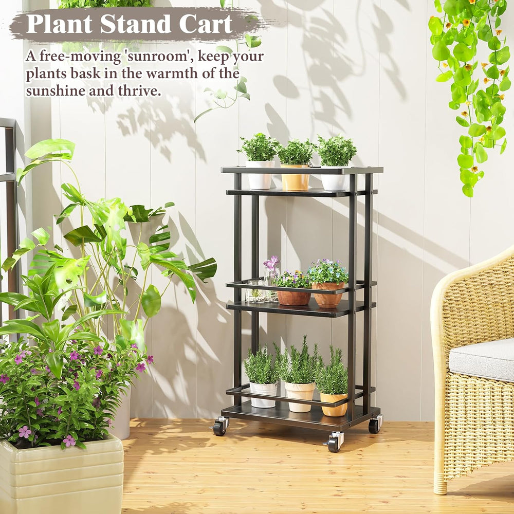 OKZEST 3-Tier Bar Cart for Home, Mini Rolling Liquor Cabinet & Serving Cart