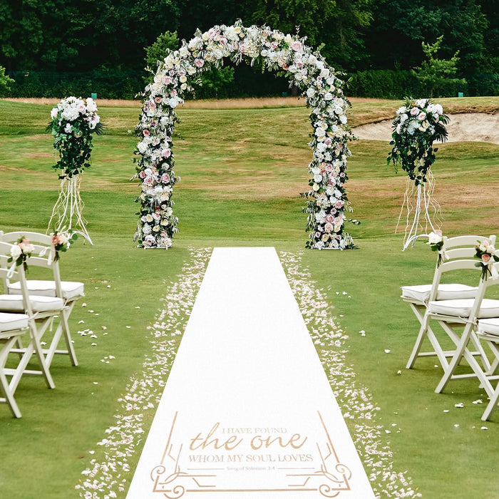 Thickened Aisle Runner for Wedding CeremonyFeet White Aisle Runner Walkway for Indoor Outdoor Wedding Church Decorations ,Halloween Parties can Also use a Carpet,50g(Gold, 3x50Feet)