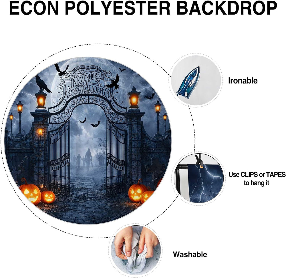 Allenjoy 96" x 72" Halloween Horror Photography Backdrop with Photo...