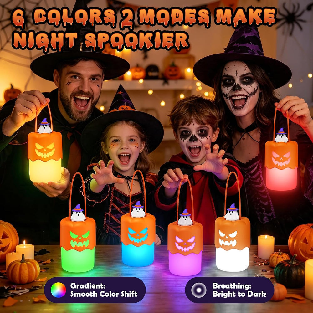Rechargeable Halloween Pumpkin Lantern Lights LED JackoLantern with Lanyard