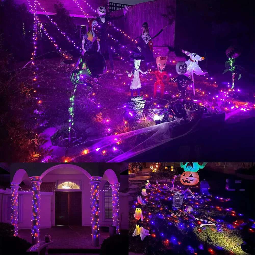 WATERGLIDE 1000 LED Halloween String Lights, 328 FT Green Wire LED Decorative...