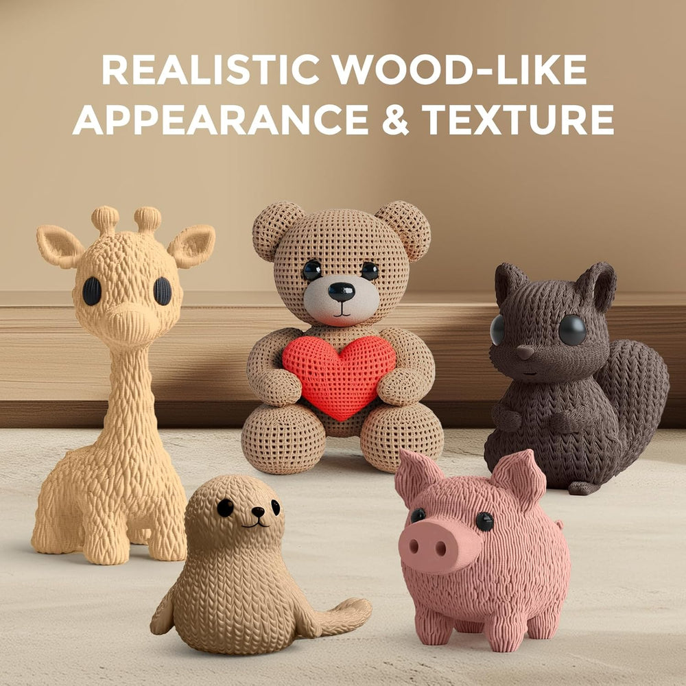 SUNLU Real Wood Fiber PLA Filament 1.75mm, 250g Spool, 4 Rolls Bundle
