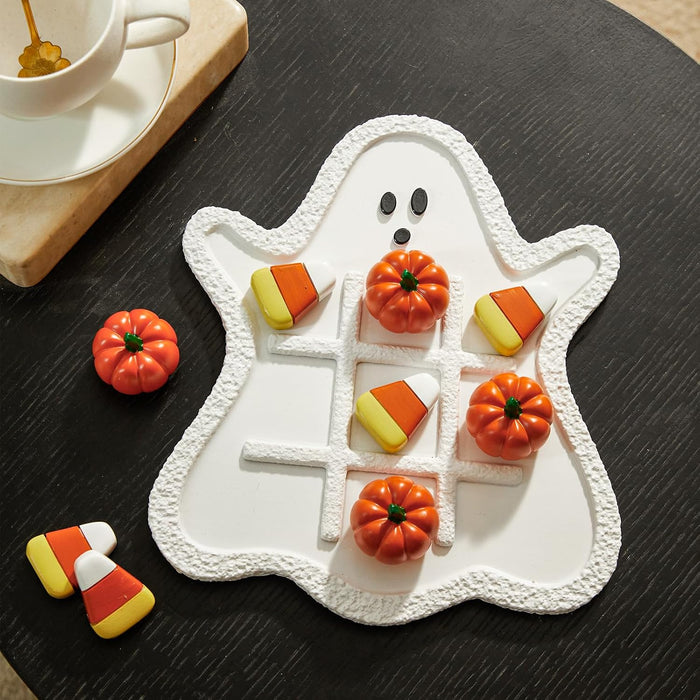 WDS WONDROUS Halloween Tic Tac Toe with Pumpkins, Fall Coffee Table Decor