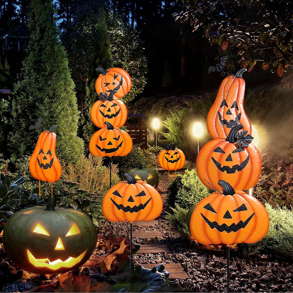 2 Pack Halloween/Thanksgiving Garden Stakes, Outdoor Party Dรฉcor Stacked Meta...