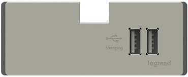 adorne Legrand Under-Cabinet USB Outlet Module in Titanium