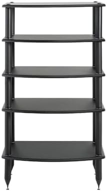 Pangea Audio Vulcan Five Shelf Audio Rack, Media Stand, and Components Cabinet 5 Shelf Carbon