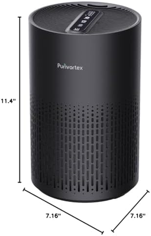 Purivortex Air Purifiers for Bedroom, Covers Up to 880 Sq Ft, PX500 Black