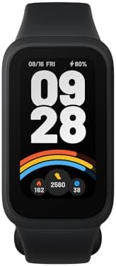 xiaomi smart band 9 active global version, 1.47'' shown in use