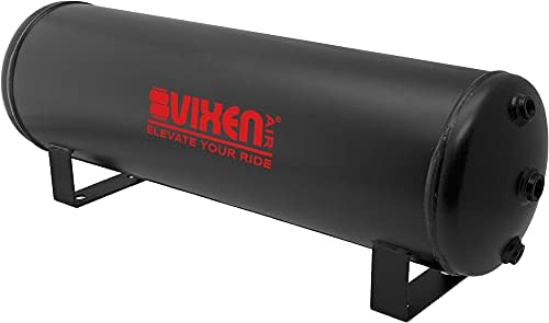Vixen Air 12V Air Suspension Kit with 200 PSI Compressors and 4 Gallon Tank Onboard Air Ride System for Truck, RV, Car | for Air Bags, Air Springs, Heavy Load Leveling, Towing, Train Horns, VXO4841DB
