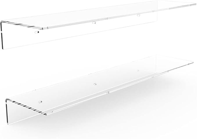 24 Inches Clear Floating Shelves (2 Pack)
