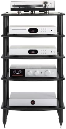 Pangea Audio Vulcan Five Shelf Audio Rack, Media Stand, and Components Cabinet 5 Shelf Carbon