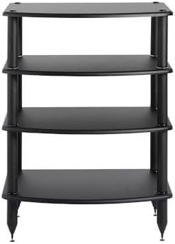 Pangea Audio Vulcan Four Shelf Audio Rack, Media Stand, and Components Cabinet 4 Shelf Black