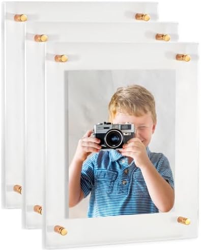ArtToFrames 16x22 Inch Double Panel Floating Acrylic Picture Frame comes (3 Pack)