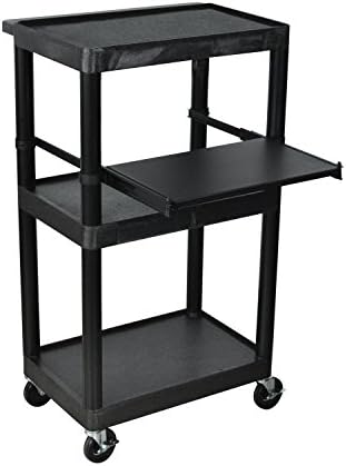 Luxor LP34E-B 34"H AV Cart - Three Shelves Electric