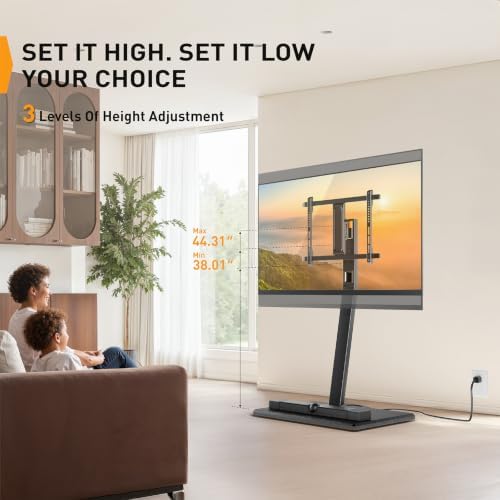 Perlegear Rolling TV Stand with Power Outlet for 32–70 inch TVs