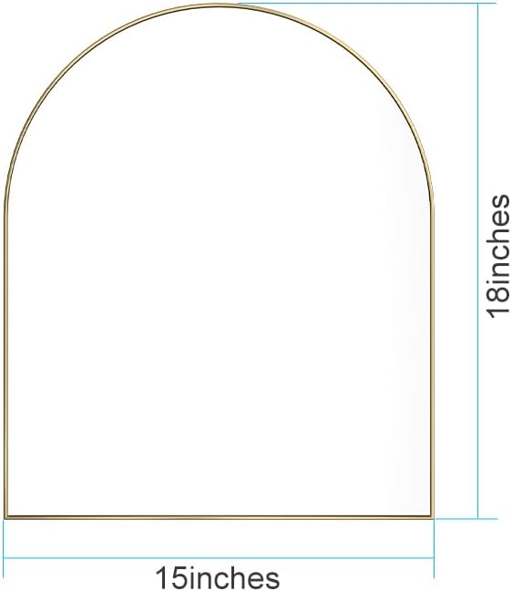 15x18 Inch Compact Gold Arched Mirror Perfect