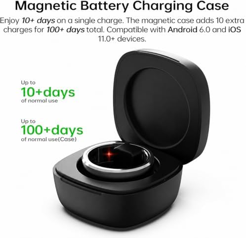 Smart Ring for Women Men, Fitness Tracker Ring with Free App No Subscription Fee, 7 Days Battery Life, Sleep Monitor, Heart Rate & Step Tracker, IP68 Waterproof, Android/iOS Compatible(Silver,8)