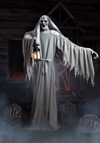 Fun Costumes 6.9FT Animatronic Frederick the Floating Phantom Decoration for Halloween with Lights & Sound, Indoor/Outdoor Use