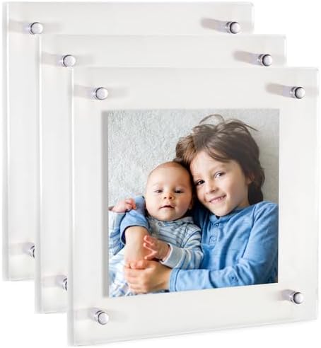 ArtToFrames 26x26 Inch Double Panel Floating Acrylic Picture Frame comes (3 Pack)