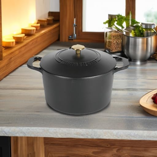 MARTHA STEWART Gatwick 7-Quart Enamel Cast Iron Dutch Oven Pot
