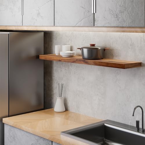BATODA Set of 2 Pcs 36" Wood Floating Shelves, Rustic Wooden Storage Shelf