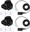 Hiboom 2 Pack Replacement Fan Blower, 12V 1.2A Mini Air Blower with 3 LED Light String for Inflatables Indoor Outdoor, 12V 1.5A Adapter for Halloween Christmas Holiday Inflatables Fan Blow up Motor