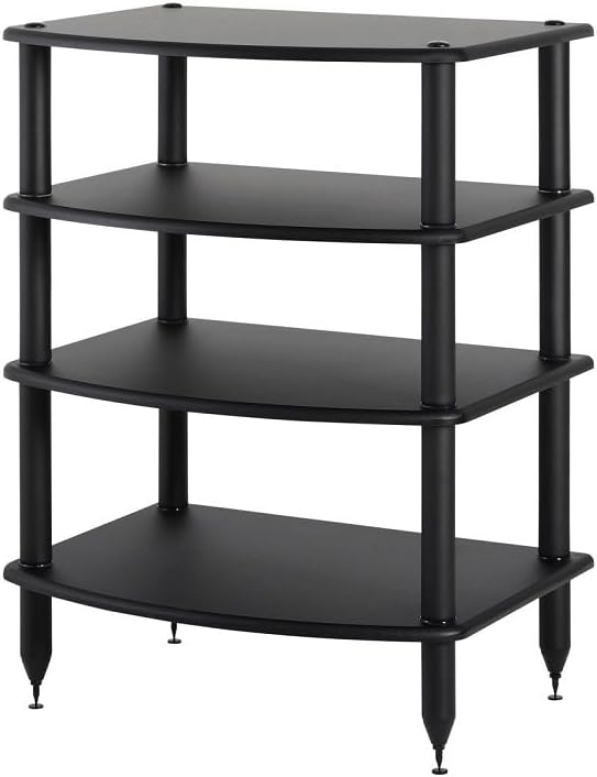 Pangea Audio Vulcan Four Shelf Audio Rack, Media Stand, and Components Cabine...