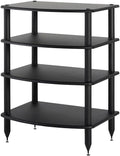 Pangea Audio Vulcan Four Shelf Audio Rack, Media Stand, and Components Cabinet 4 Shelf Black
