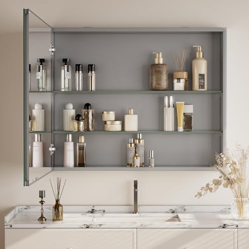 16" x 24" Bathroom Medicine Cabinet Mirror, Aluminum Frame Silver