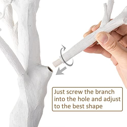 Sziqiqi White Artificial Trees for Wedding Party Decoration Fake Tree Indoor for Home Decor Centerpiece Table Decorations Christmas Halloween 3.4ft Tall