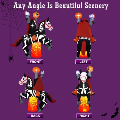 8Ft Halloween Inflatable Headless Horseman Outdoor Blow Up Yard Decorations