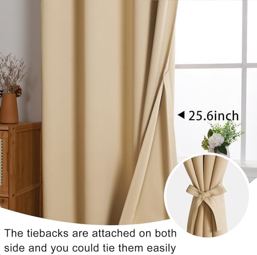 JIUZHEN Blackout Curtains for Bedroom Living Room 52 x 84 Inches Long