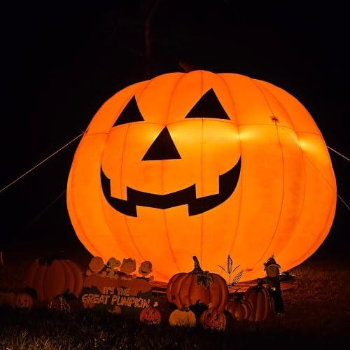Giant 26Ft Halloween Inflatables Pumpkin Decorations, Blow Up Yard Decorations with 750W Waterproof Air Blower & LED Lights for Commercial Use, Outdoor Yard Lawn Halloween Party