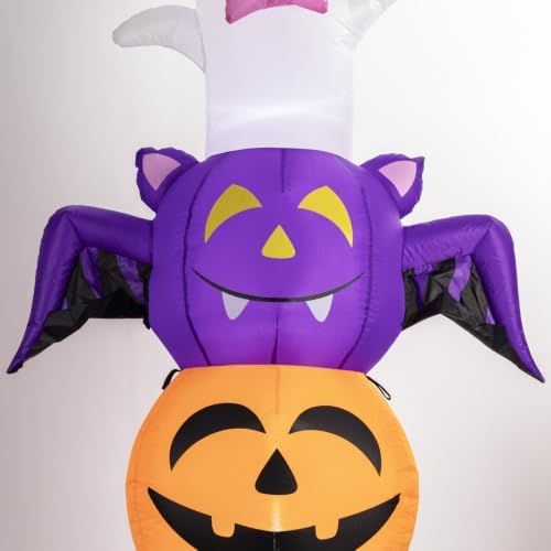 6 FT Halloween Inflatable Ghost Bat Pumpkin and Cat Stacking Yard Decor