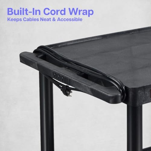 Luxor LP34E-B 34"H AV Cart - Three Shelves Electric